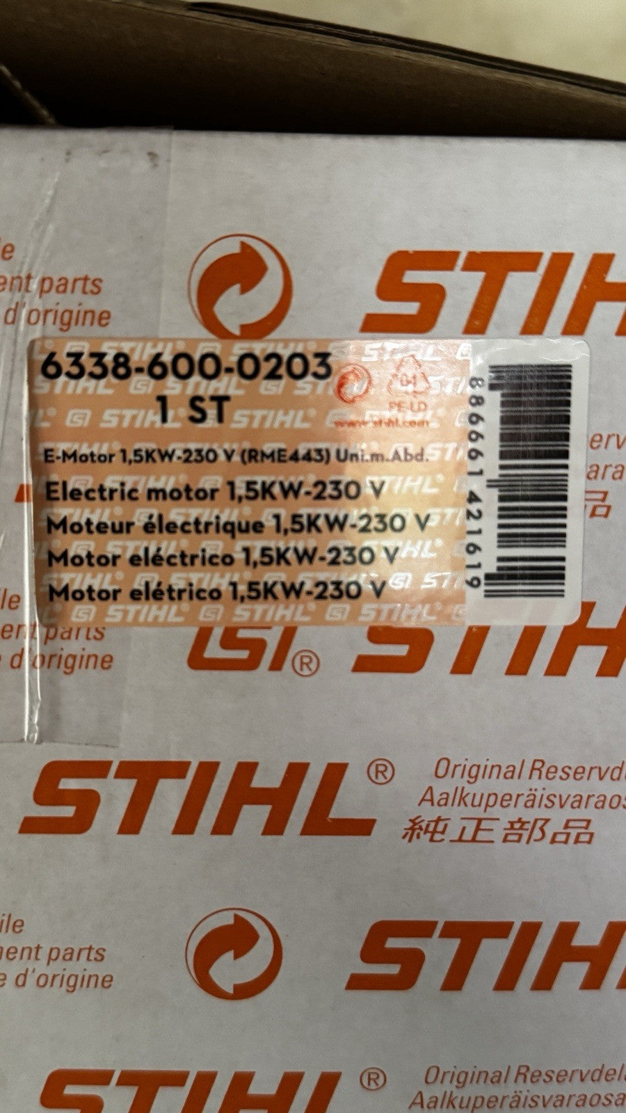 STIHL Electric Motor (6338-600-0203) 1.5KW/230V